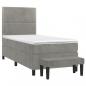 Preview: Boxspringbett mit Matratze Hellgrau 90x200 cm Samt