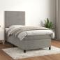 Preview: ARDEBO.de - Boxspringbett mit Matratze Hellgrau 90x190 cm Samt