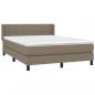 Preview: Boxspringbett mit Matratze Taupe 140x190 cm Stoff