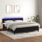 Preview: ARDEBO.de - Boxspringbett mit Matratze & LED Schwarz 180x200 cm Samt