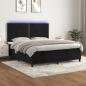 Preview: ARDEBO.de - Boxspringbett mit Matratze & LED Schwarz 180x200 cm Samt