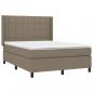 Preview: Boxspringbett mit Matratze Taupe 140x190 cm Stoff