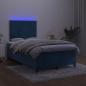 Preview: Boxspringbett mit Matratze & LED Dunkelblau 120x200 cm Samt