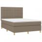 Preview: Boxspringbett mit Matratze Taupe 140x190 cm Stoff