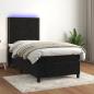 Preview: ARDEBO.de - Boxspringbett mit Matratze & LED Schwarz 90x190 cm Samt