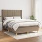 Preview: ARDEBO.de - Boxspringbett mit Matratze Taupe 140x200 cm Stoff