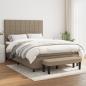 Preview: ARDEBO.de - Boxspringbett mit Matratze Taupe 140x190 cm Stoff