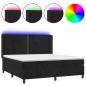 Preview: Boxspringbett mit Matratze & LED Schwarz 180x200 cm Samt