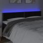 Preview: LED Kopfteil Schwarz 180x5x78/88 cm Samt