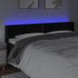 Preview: LED Kopfteil Schwarz 183x16x78/88 cm Samt