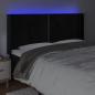 Preview: LED Kopfteil Schwarz 183x16x118/128 cm Samt