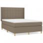 Preview: Boxspringbett mit Matratze Taupe 140x190 cm Stoff