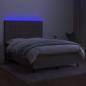 Preview: Boxspringbett mit Matratze & LED Taupe 140x190 cm Stoff