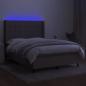 Preview: Boxspringbett mit Matratze & LED Taupe 140x200 cm Stoff