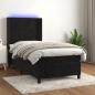 Preview: ARDEBO.de - Boxspringbett mit Matratze & LED Schwarz 90x190 cm Samt