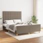 Preview: ARDEBO.de - Bettgestell mit Kopfteil Taupe 140x190 cm Stoff