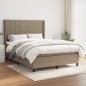 Preview: ARDEBO.de - Boxspringbett mit Matratze Taupe 140x200 cm Stoff