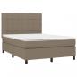 Preview: Boxspringbett mit Matratze & LED Taupe 140x200 cm Stoff