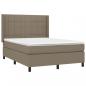 Preview: Boxspringbett mit Matratze & LED Taupe 140x190 cm Stoff