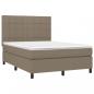 Preview: Boxspringbett mit Matratze Taupe 140x190 cm Stoff