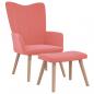 Preview: ARDEBO.de - Relaxsessel mit Hocker Rosa Samt