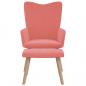 Preview: Relaxsessel mit Hocker Rosa Samt