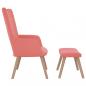 Preview: Relaxsessel mit Hocker Rosa Samt