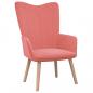 Preview: Relaxsessel mit Hocker Rosa Samt