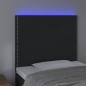 Preview: LED Kopfteil Schwarz 90x5x118/128 cm Samt