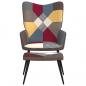 Preview: Relaxsessel mit Hocker Patchwork Stoff