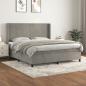 Preview: ARDEBO.de - Boxspringbett mit Matratze Hellgrau 180x200 cm Samt