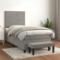 Preview: ARDEBO.de - Boxspringbett mit Matratze Hellgrau 90x190 cm Samt