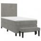 Preview: Boxspringbett mit Matratze Hellgrau 90x190 cm Samt