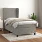 Preview: ARDEBO.de - Boxspringbett mit Matratze Hellgrau 90x200 cm Samt