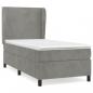 Preview: Boxspringbett mit Matratze Hellgrau 90x200 cm Samt