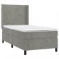 Preview: Boxspringbett mit Matratze Hellgrau 90x200 cm Samt