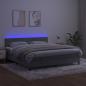 Preview: Boxspringbett mit Matratze & LED Hellgrau 180x200 cm Samt