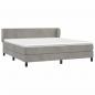 Preview: Boxspringbett mit Matratze Hellgrau 180x200 cm Samt