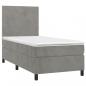 Preview: Boxspringbett mit Matratze Hellgrau 90x190 cm Samt