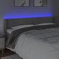 Preview: LED Kopfteil Hellgrau 183x16x78/88 cm Samt