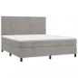 Preview: Boxspringbett mit Matratze Hellgrau 180x200 cm Samt