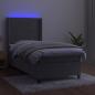 Preview: Boxspringbett mit Matratze & LED Hellgrau 90x200 cm Samt