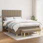 Preview: ARDEBO.de - Boxspringbett mit Matratze Taupe 140x190 cm Stoff