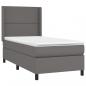 Preview: Boxspringbett mit Matratze & LED Grau 90x190 cm Kunstleder