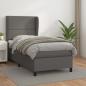 Preview: ARDEBO.de - Boxspringbett mit Matratze Grau 90x190 cm Kunstleder