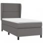 Preview: Boxspringbett mit Matratze Grau 90x190 cm Kunstleder