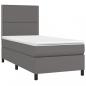 Preview: Boxspringbett mit Matratze & LED Grau 90x190 cm Kunstleder