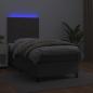 Preview: Boxspringbett mit Matratze & LED Grau 90x190 cm Kunstleder