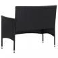 Preview: 4-tlg. Garten-Lounge-Set mit Auflagen Poly Rattan Schwarz