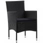 Preview: 4-tlg. Garten-Lounge-Set mit Auflagen Poly Rattan Schwarz